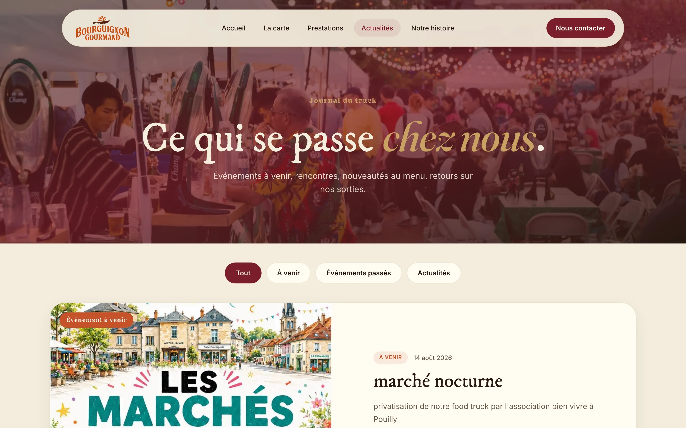 La page des actualités