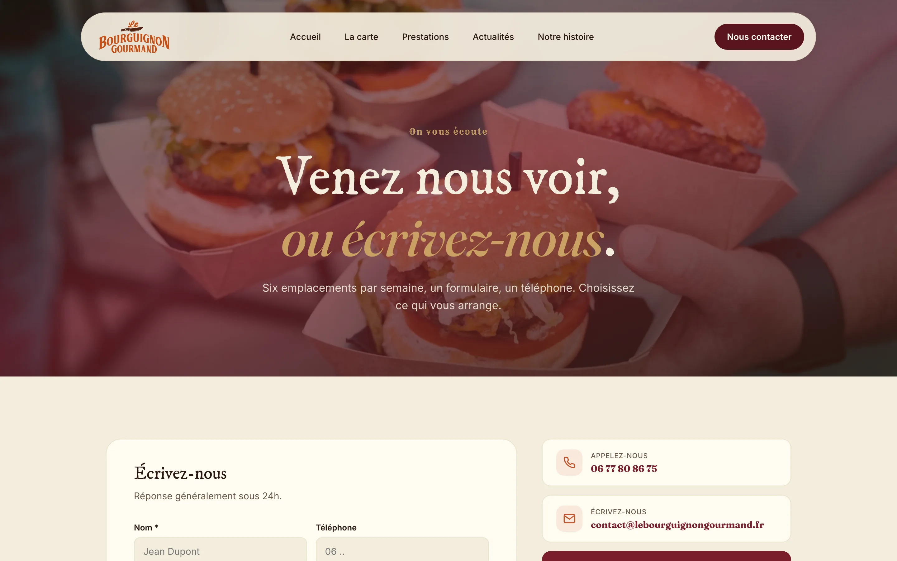 La page de contact