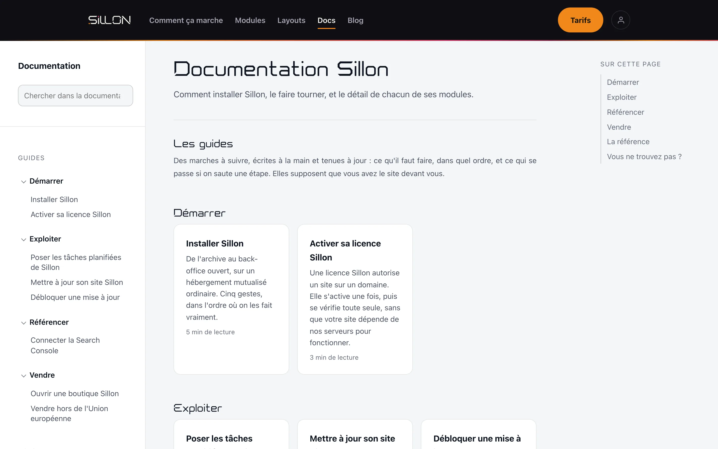 La documentation de Sillon